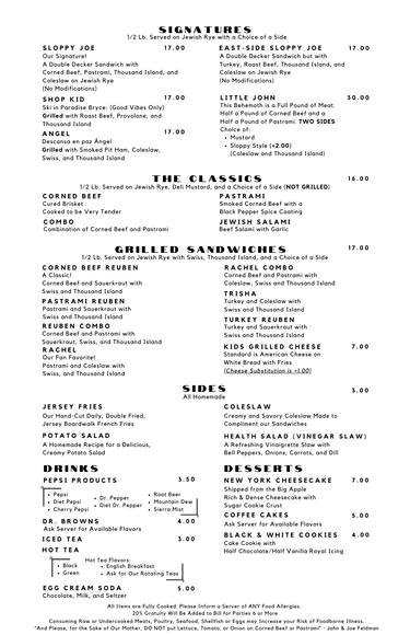 Menu – Feldman's Deli